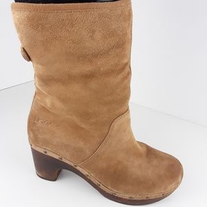 Ugg Lynnea Chestnut Suede Shearling Lined Booties, Size 7